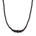 Mozambique Garnet 4-12mm 156.50 ctw Beaded Necklace in Stainless Steel 18-20 Inches - Sticky add to cart bar