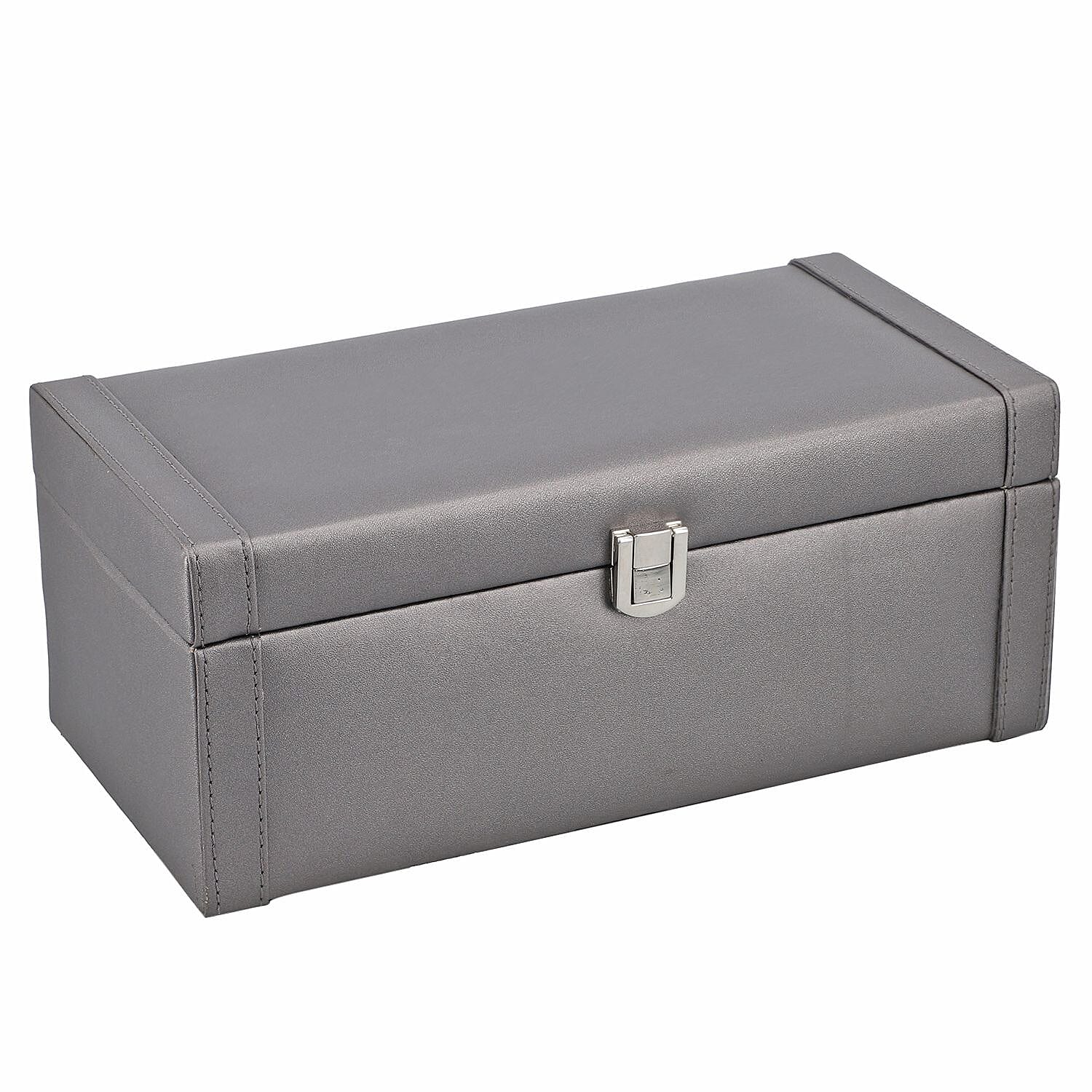 "PU Jewelry Boxes with multiple storage options Colour : Beige Size : 25(L)x13(W)x10(H) CM" (1)