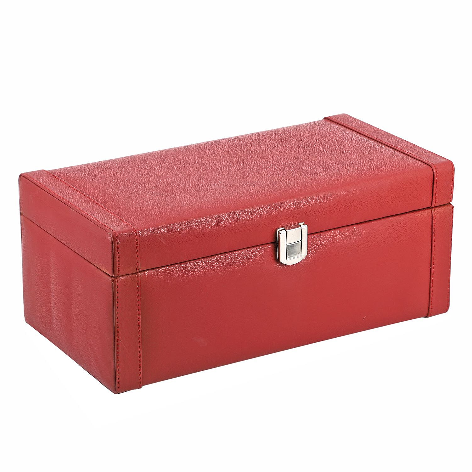 "PU Jewelry Boxes with multiple storage options Colour : Beige Size : 25(L)x13(W)x10(H) CM"