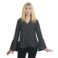 LEMON TART Black Speckle Flounce Sleeve Blouse - XSmall - Sticky add to cart bar