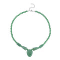 Green Aventurine Princess Necklace 18-20 Inches in Stainless Steel 196.50 ctw - Sticky add to cart bar