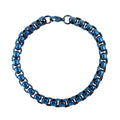 Box Chain Bracelet in ION Plated Blue Stainless Steel (8.00 In) 27 Grams - Sticky add to cart bar