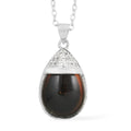 Simulated Magic Color Topaz and Simulated White Diamond Drop Style Pendant Necklace in Silvertone 20-22 Inches - Sticky add to cart bar