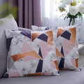 HOMESMART Set of 2 White & Coffee Geometric Front Digital Printed Cushion Cover - Sticky add to cart bar