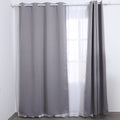 Set of 2 Gray Solid Blackout Curtain with 8 Metal Rings (52"x96") - Sticky add to cart bar