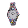 STRADA Japanese Movement Water Resistant Funky Print Pattern Stretch Bracelet Watch in Stainless Steel Strap (48mm) - Sticky add to cart bar
