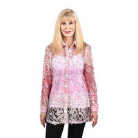 BEREK Baby Pink Field of Dreams Textured Long Sleeve Blouse-L