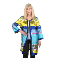 BEREK Multicolor Waves of Metallic 3/4 Sleeve Jacket-PL