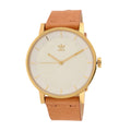ADIDAS Japanese Movement Light Brown Genuine Leather Strap Watch in ION Plated YG Over Stainless Steel (40mm) - Sticky add to cart bar