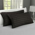 Set of 2 Dark Gray Striped Weave Pattern Cotton Pillow Case - King, 20"x40" - Sticky add to cart bar
