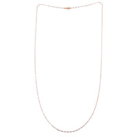 Italian Oval Daisy Chain 36 Inches in 14K Rose Gold  Over Sterling Silver 3.20 Grams