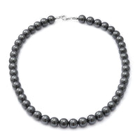 250.00 ctw Hematite Beads Necklace 18 Inches in Sterling Silver