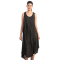 JOVIE Black Womenâ€™s Umbrella Dress with Sequin Floral Embroidery - One Size Missy (44"Lx23"W) - Sticky add to cart bar