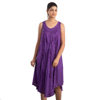 JOVIE Black Womenâ€™s Umbrella Dress with Sequin Floral Embroidery - One Size Missy (44"Lx23"W)