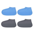 Set of 2 Gray and Blue Anti-slip Waterproof Silicone Shoe Covers - L/M - Sticky add to cart bar