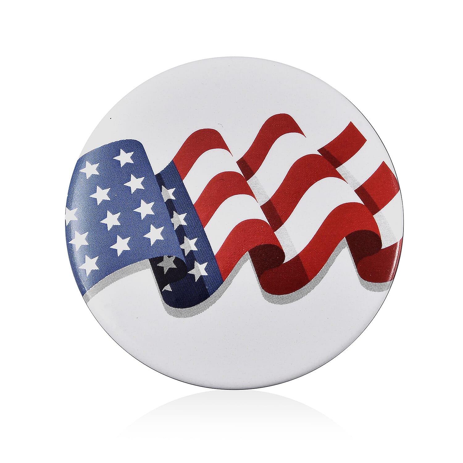 USA National Flag Printed Brooch in Iron