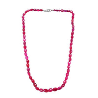 147.85 ctw Ilakaka Hot Pink Sapphire Beads Necklace 20 Inches in Platinum Over Sterling Silver