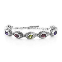 Bali Legacy Multi Gemstone Bracelet in Sterling Silver (7.50 In) 6.60 ctw
