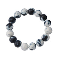 Black White Agate 12mm Beaded Stretch Bracelet 150.00