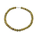 250.00 ctw Bumble Bee Jasper Beads Necklace 18 Inches in Sterling Silver - Sticky add to cart bar