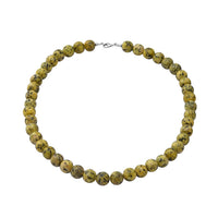 250.00 ctw Bumble Bee Jasper Beads Necklace 18 Inches in Sterling Silver