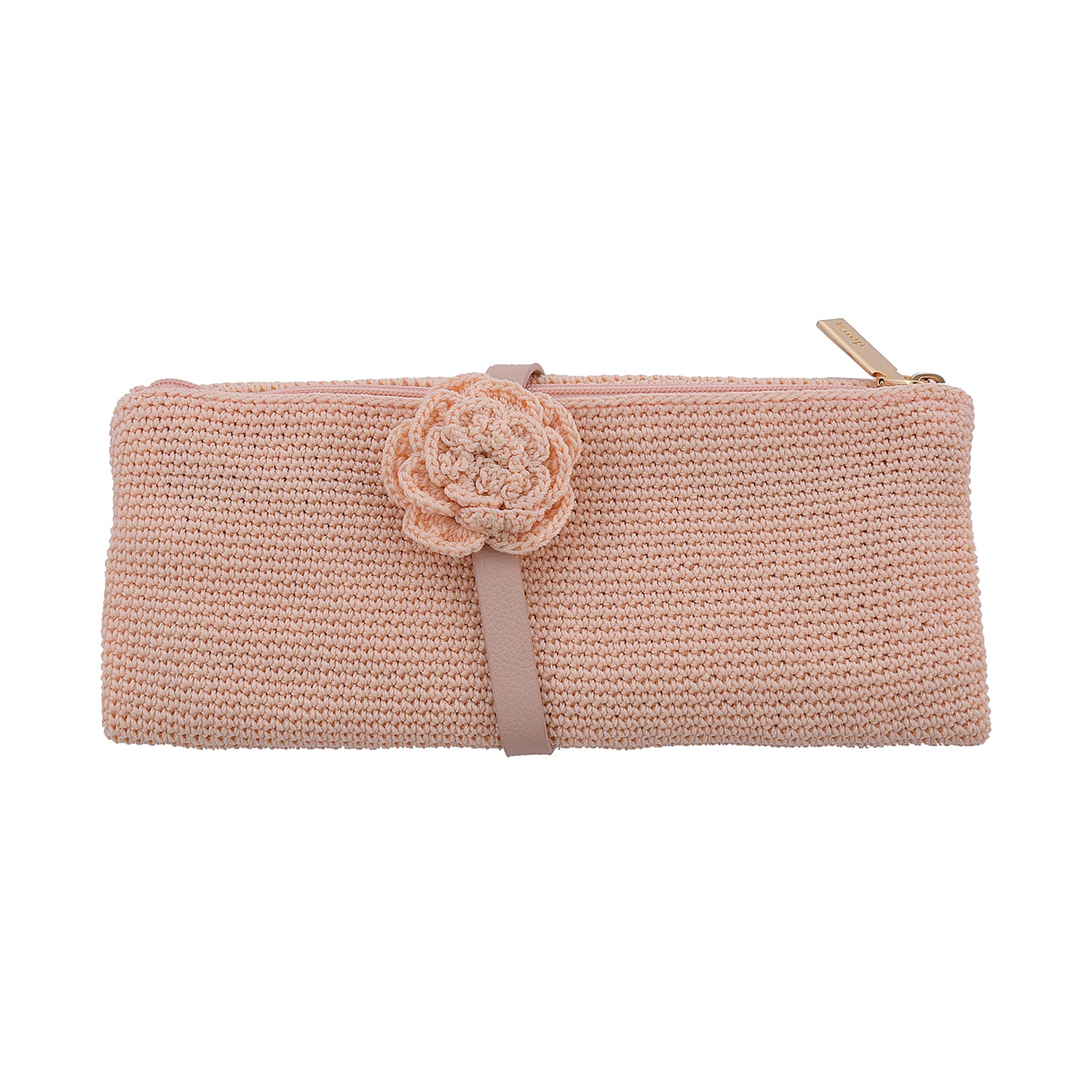 DOWA Dark Blue 100% Nylon Handwoven with Leather Clutch (1)