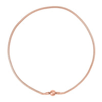 Snake Chain 18 Inches in ION Plated Rose Gold Stainless Steel with Round Shape Lock
