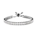 Simulated White Diamond Bolo Bracelet in Silvertone - Sticky add to cart bar