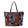 DOWA Multi Color Castle Rock 100% Nylon with Leather Handwoven Tote Bag - Sticky add to cart bar