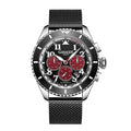 GAMAGES OF LONDON Limited Edition Hand Assembled Contemporary Sports Automatic Movement ION Plated Black Stainless Steel Watch 45mm with FREE GIFT PEN - Sticky add to cart bar