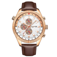 GAMAGES OF LONDON Limited Edition Hand Assembled Hour Rotator Automatic Movement Genuine Leather Strap Watch in Black (48mm)