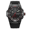GAMAGES OF LONDON Limited Edition Hand Assembled Virtuo Automatic Movement Silicone Strap Watch in Black (45mm) - Sticky add to cart bar