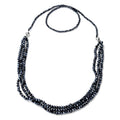 Simulated Hematite Diamond Beaded Multi Wear Detachable Necklace 36 Inches in Silvertone - Sticky add to cart bar