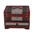 MDF 3 Layer Golden Floral Embossed Pattern Wooden Jewelry Box (8.6"x 6.3"x6.3") - Sticky add to cart bar