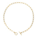 Paper Clip Chain Necklace 20 Inches in ION Plated Yellow Gold Stainless Steel - Sticky add to cart bar
