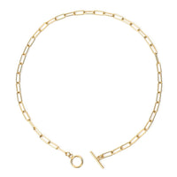 Paper Clip Chain Necklace 20 Inches in ION Plated Yellow Gold Stainless Steel