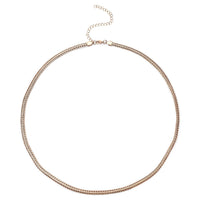 Foxtail Necklace 26 Inches in ION Plated Rose Gold Stainless Steel 32.56 Grams