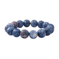 Blue Rain Jasper 12mm Beaded Stretch Bracelet 160.00 ctw - Sticky add to cart bar
