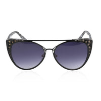 Nicole Miller Black and Black Marble Normandy Crystal Embellished Runway Sunglasses