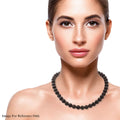 Brown Snowflake Obsidian Beaded Necklace 18 Inches in Sterling Silver 250.00 ctw - Sticky add to cart bar