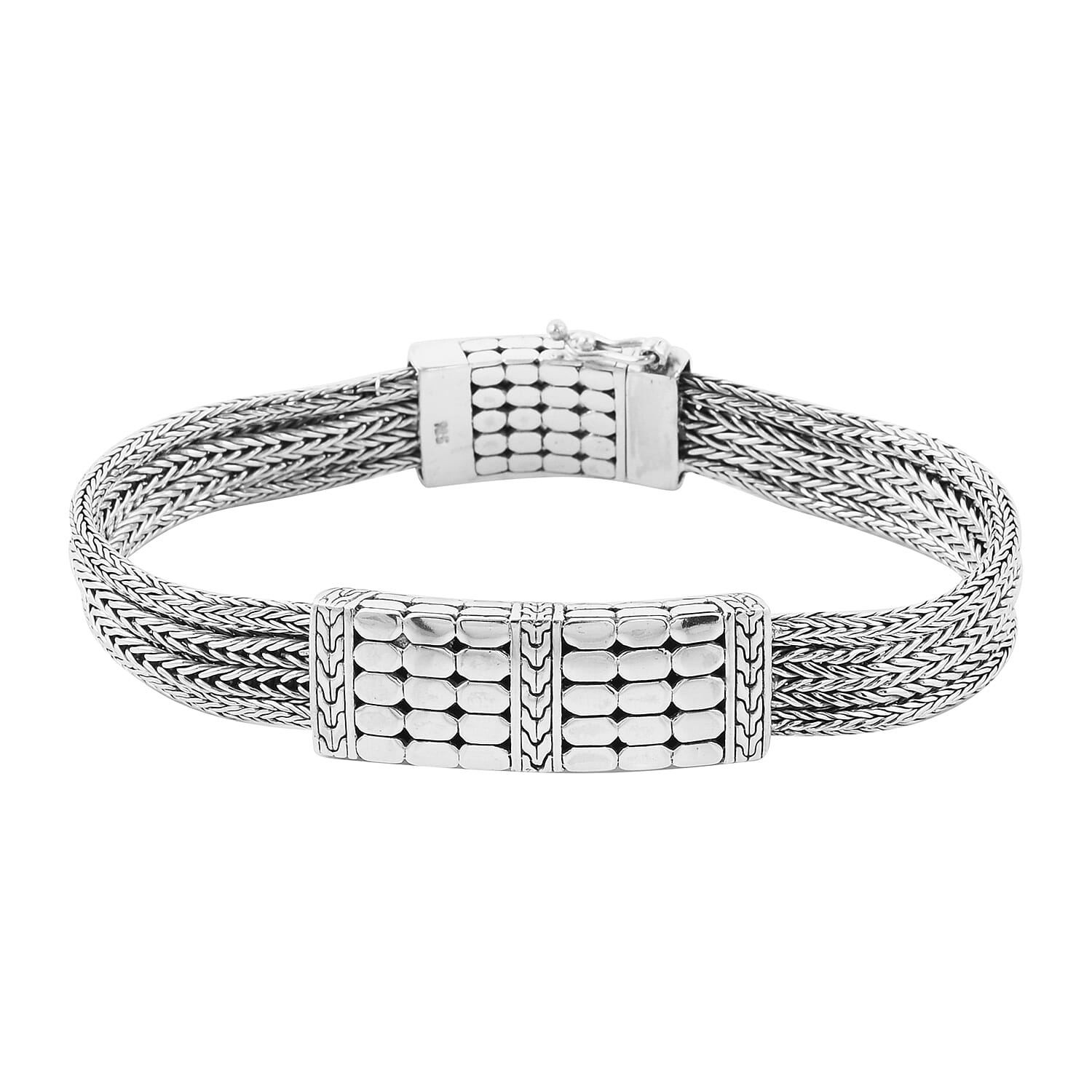 BALI LEGACY Sterling Silver Multi Row Bracelet (7.00 In) (40 g)
