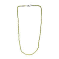 Peridot Beaded Necklace 18 Inches in Sterling Silver 27.00 ctw