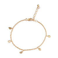Artisan Crafted 0.50 ctw Polki Yellow Diamond Charm Bracelet in 14K YG Over Sterling Silver (Adjustable)