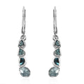 Artisan Crafted Blue Polki Diamond Lever Back Earrings in Platinum Over Sterling Silver 0.50 ctw - Sticky add to cart bar