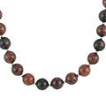Blue Jasper 10mm Beaded Necklace 18-20 Inches in Stainless Steel 240.00 ctw - Sticky add to cart bar