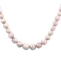 RARE FIND Kunzite Beaded Necklace 15-20 Inches in Stainless Steel 229.60 ctw