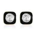 Polki Diamond and Black Enameled Stud Earrings in 14K Yellow Gold Over Sterling Silver 0.33 ctw - Sticky add to cart bar