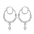 Polki Diamond Inside Out Hoop Earrings in Platinum Over Sterling Silver 1.00 ctw - Sticky add to cart bar