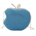 Navy Blue Sparkling Crystal Bitten Apply Clutch Bag (5.51"x4.53") with Detachable Chain (47") - Sticky add to cart bar
