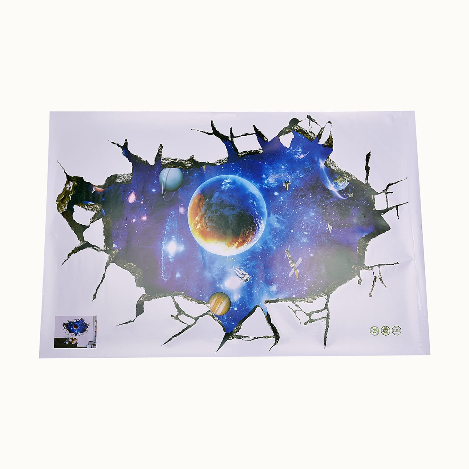 Multi Color 3D Universe Wall Sticker (35.43"x43.3")